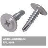 4,2x16 önfúró opel csavar RAL9006 (fehér-alumínium)