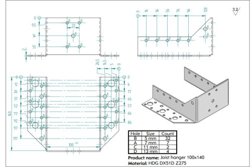 100x140 Gerendapapucs külső, CE-ETA tüzihorg.(Iv:2)