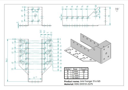 51x165 Gerendapapucs külső, CE-ETA tüzihorg.(Iv:2)