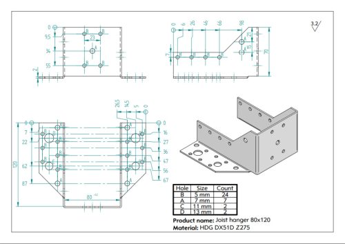 80x120 Gerendapapucs külső, CE-ETA tüzihorg.(Iv:2)