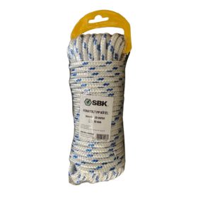 10mm bliszter fonatolt PP kötél-fehér-kék (20m)