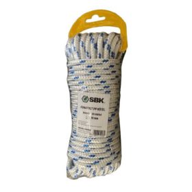 8mm bliszteres fonatolt PP kötél-fehér-kék (20m)