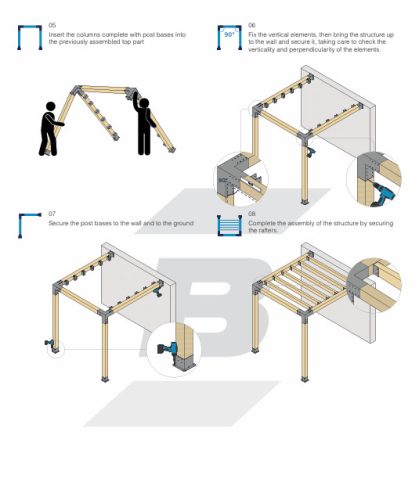 SBK Pergola gerenda összekötő konzol 122x226x326 (GPT)