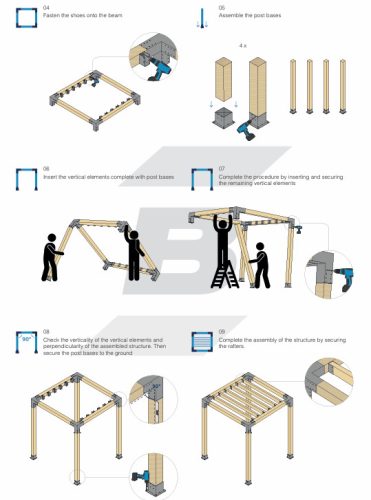 SBK Pergola oszloptalp 100x100x150